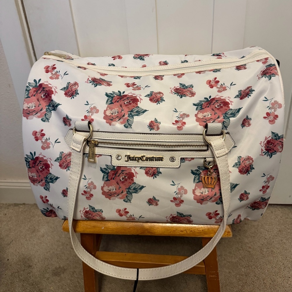 Juicy Couture Limited Edition Floral Extra Large Weekender Travel Gym Duffel Bag - Picture 5 of 11
